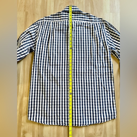 Tommy Hilfiger Button Up Dress Shirt Blue White Plaid Regular Fit Men’s Size M - Picture 9 of 9